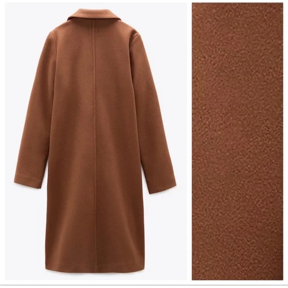Zara Brown Open Front Coat - Picture 3 of 3